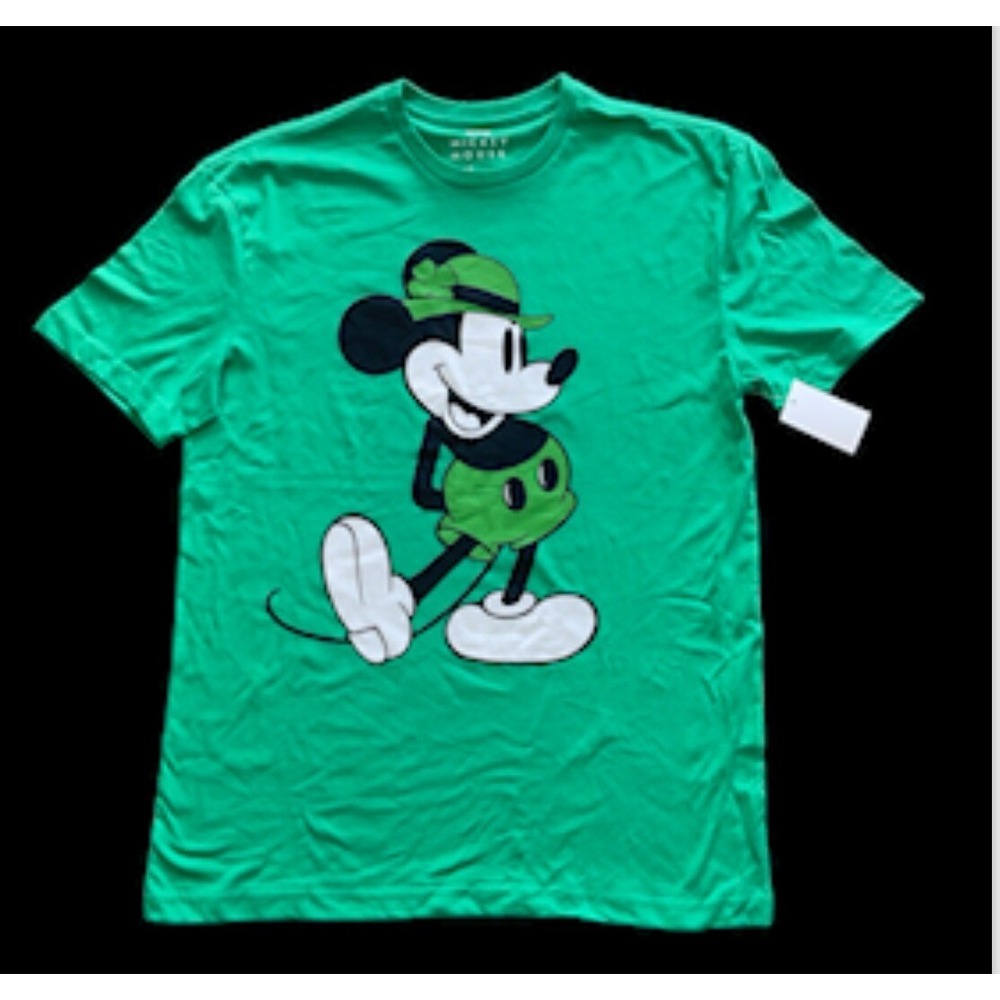 Disney T Shirt Adult Large Green Mickey Mouse St. Patrick Patrick's Paddy Day